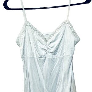 White Lace Trim Cami Top